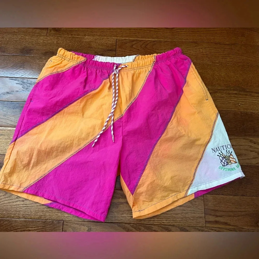 Vintage 90’s Nautica Men’s Swim Shorts Offshore Race Sz L